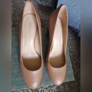 Michael Kors pumps with stacked wooden heel